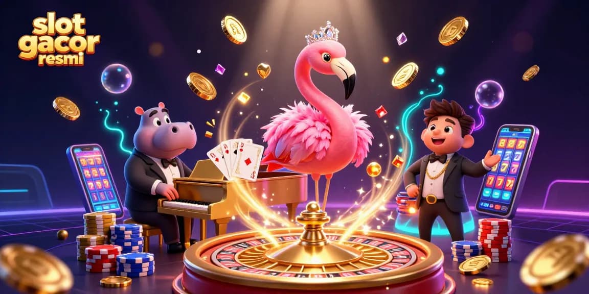 Spin jackpots on slot gacor resmi with vibrant characters and dynamic casino elements.