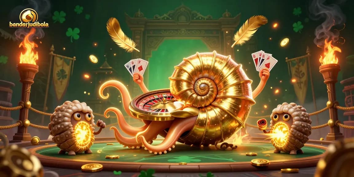 Engage with bandarjudibola as ancient nautilus spins a roulette wheel amidst golden delights.