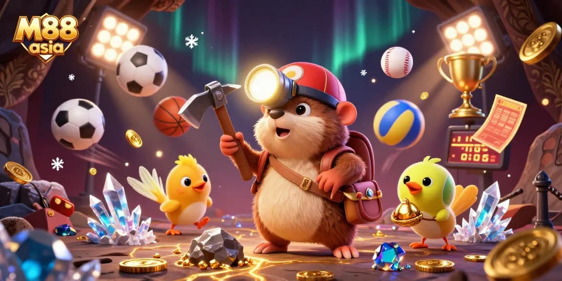 Bet on exciting games at M88 asia with vibrant casino elements and dynamic sports imagery.