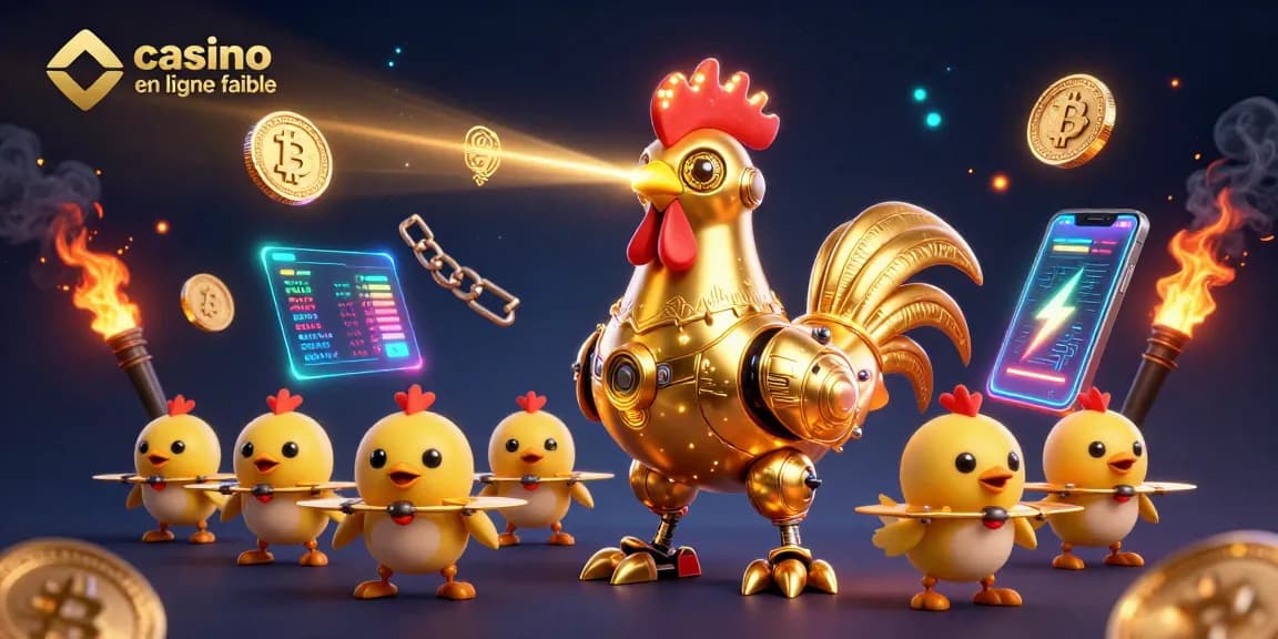 Découvrez des jeux de casino en ligne fiables avec des robots futuristes et des pièces de crypto-monnaie scintillantes.