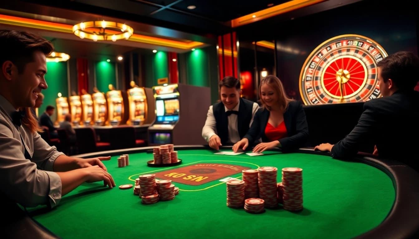 Experience the thrill of MM88 com with an exciting poker game in an upscale casino environment.