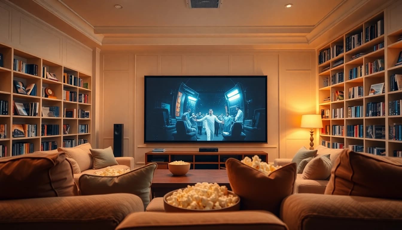 ดูหนังออนไลน์ฟรี ในห้องนั่งเล่นที่อบอุ่น พร้อมจอโปรเจ็กเตอร์ขนาดใหญ่