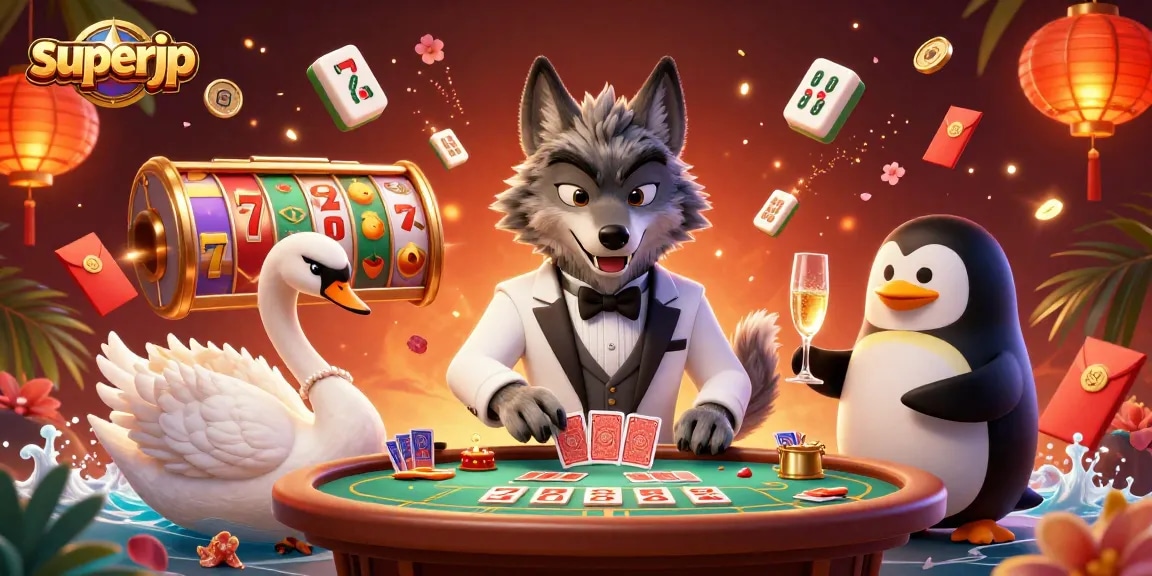 Experience exciting gameplay with superjp's rich casino atmosphere featuring 3D characters and dynamic elements.