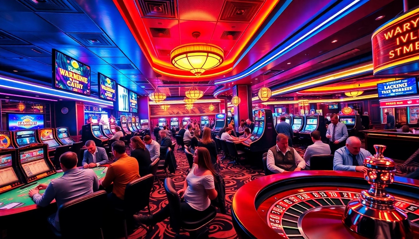 Menggambarkan rtp akurat di casino yang ramai dengan pemain di meja permainan.