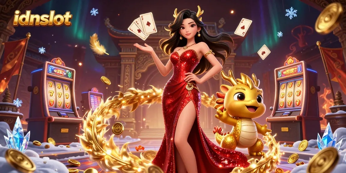 Experience thrilling wins at idnslot with dynamic slots and enchanting graphics in a vibrant 3D casino environment.