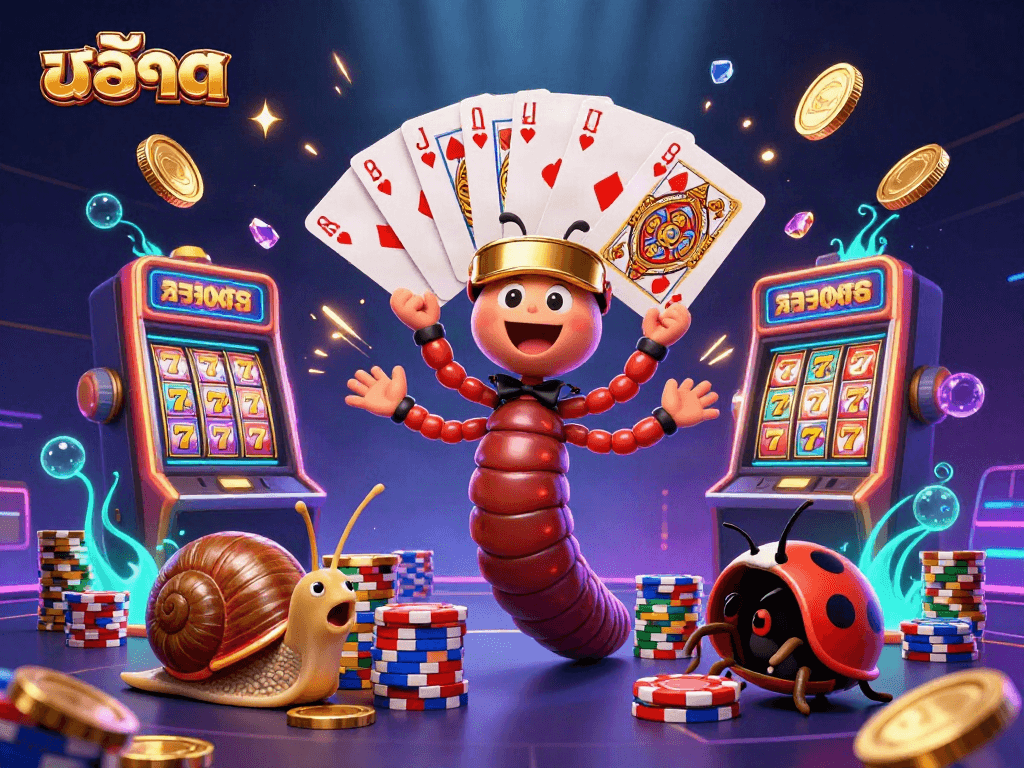 Experience excitement with สล็อต game reels featuring vibrant characters and dazzling casino elements.