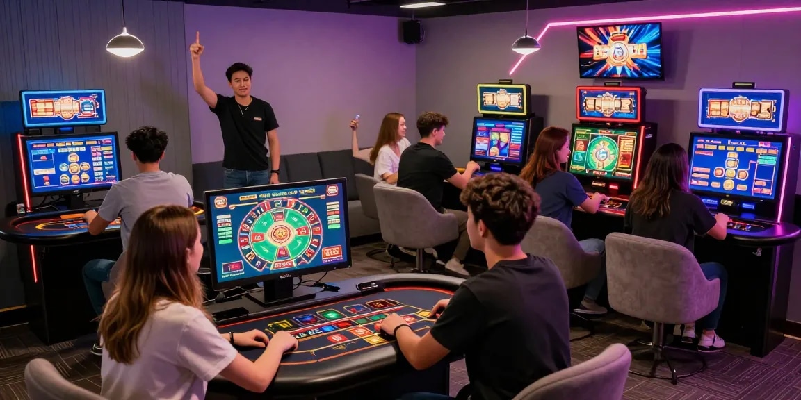 Players enjoying engaging casino games at MBM娛樂 online gaming platform with vibrant atmosphere.
