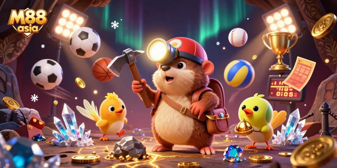 Bet on exciting games at M88 asia with vibrant casino elements and dynamic sports imagery.