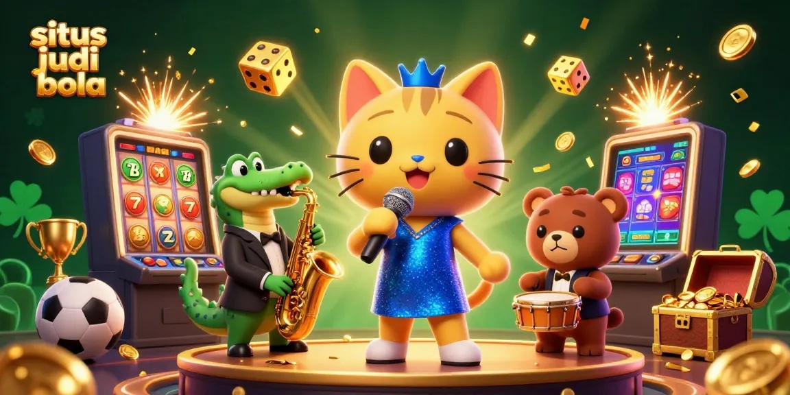 Experience thrilling action on situs judi bola with cats, crocodiles, and bear cubs in a lively casino!
