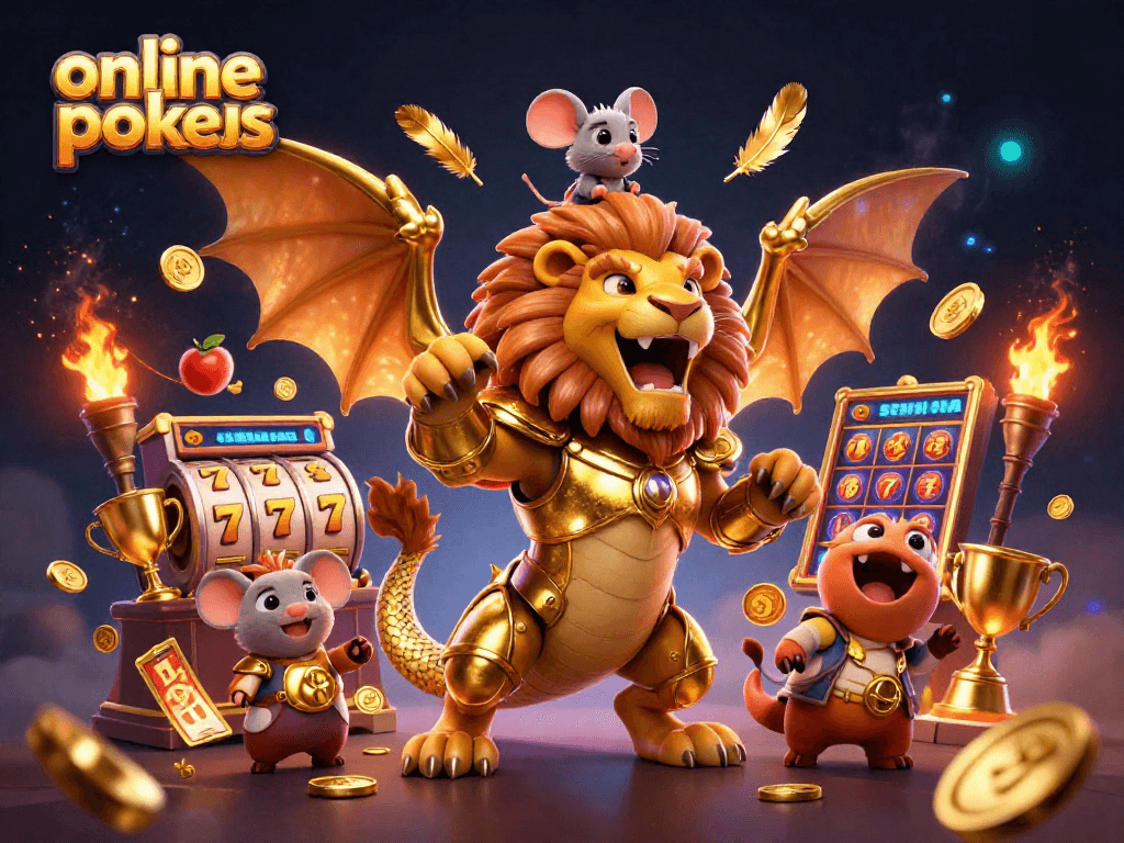 Engage with thrilling online pokies featuring dynamic slot elements and a captivating chimera character.