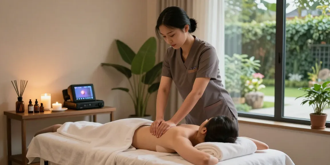 Relaxing Swedish massage session at makangs.com/region/국내/서울-/마사지-스웨디시 in a serene spa environment.