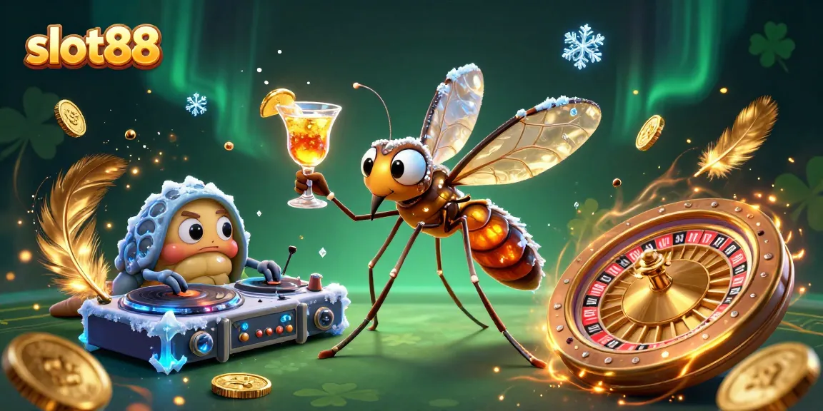 Engage in thrilling slot88 gameplay with a vibrant casino scene featuring unique characters and dynamic elements.