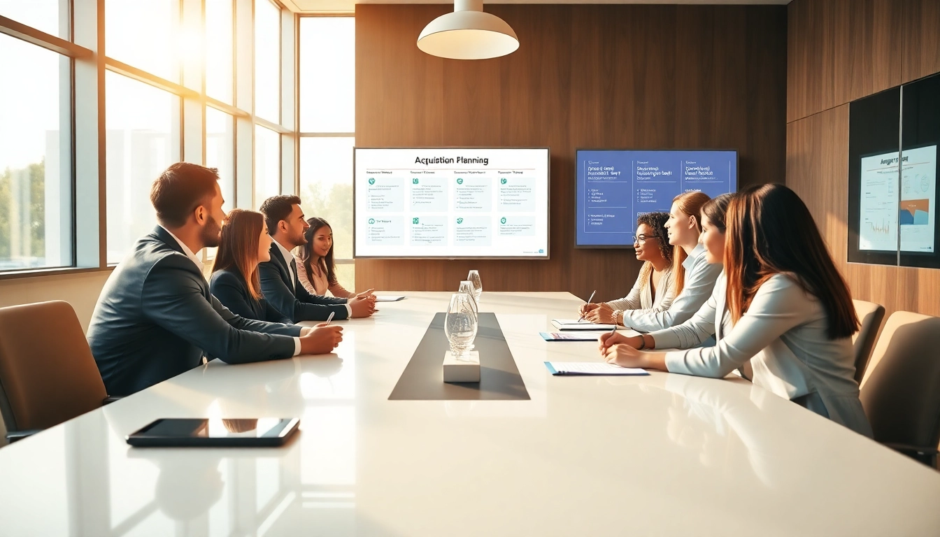 Facilitating the discussion on Acquisition Planning/Strategy Capture Management in a modern conference room.