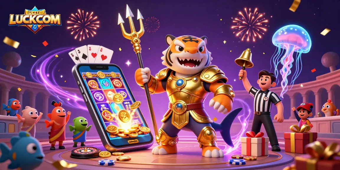 LUCKY88VTCOM brings excitement to the casino scene with a tiger shark in gladiator armor.