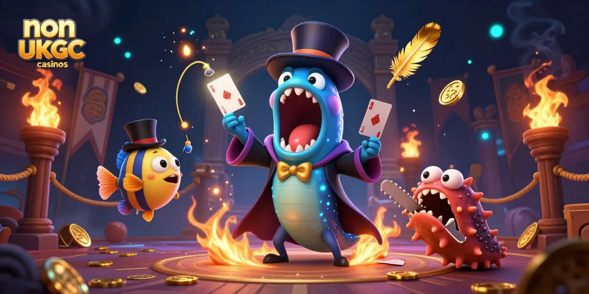 Experience the excitement of non ukgc casinos with a magical underwater casino scene featuring unique characters and vibrant elements.