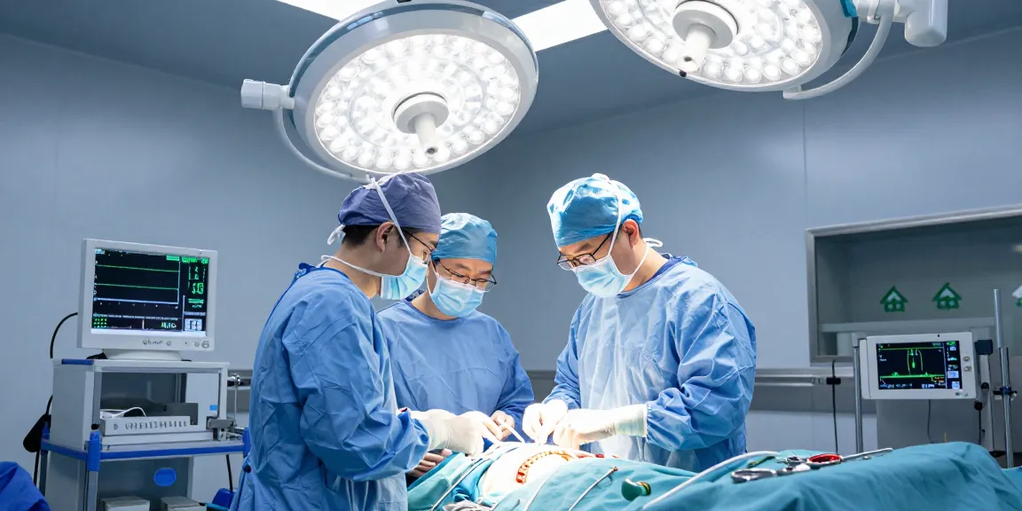 Bel kayması ameliyatı occurring in a state-of-the-art operating room, showcasing surgical precision and care.