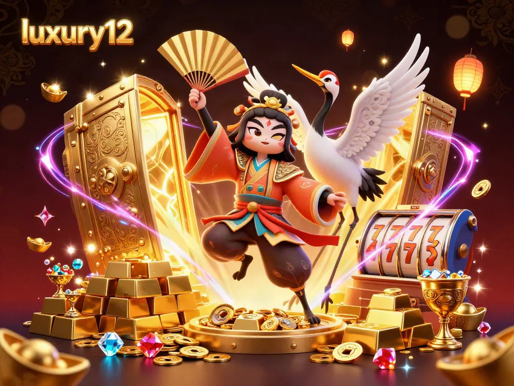 Experience thrilling wins at luxury12 with a vibrant casino scene featuring exciting slot elements.