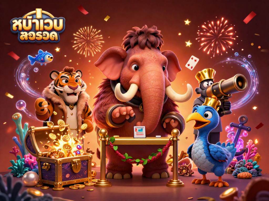 Engaging scene on the หน้าเว็บสล็อต showcasing vibrant casino characters amidst dynamic game elements