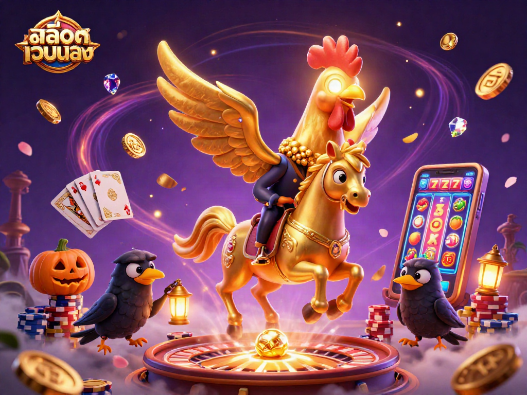 Experience thrilling gameplay with สล็อตเว็บตรง featuring a golden rooster and mystical casino elements.