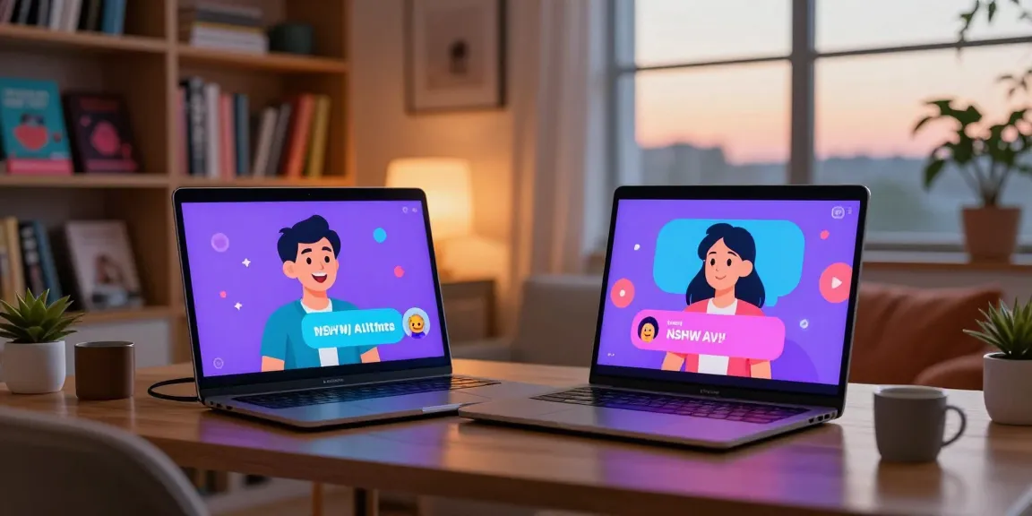 Interactive nsfw ai chat session on a sleek device in a cozy home setting.