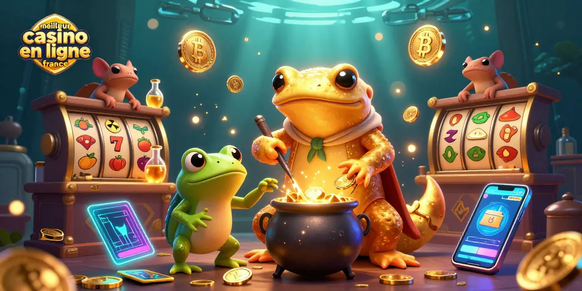 Jouez dans le meilleur casino en ligne France avec un alchimiste et des pièces d'or.