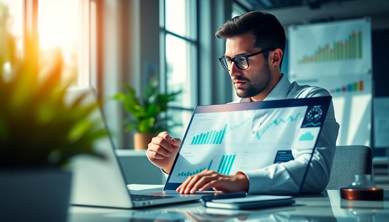 Analyze safe ETF trading app In Saudi Arabia data with charts in a bright, professional setting.