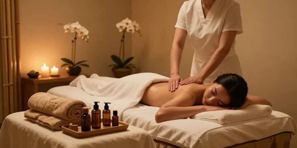 Nuru massage midtown manhattan in a luxurious spa setting with soothing ambiance, professional massage therapy.