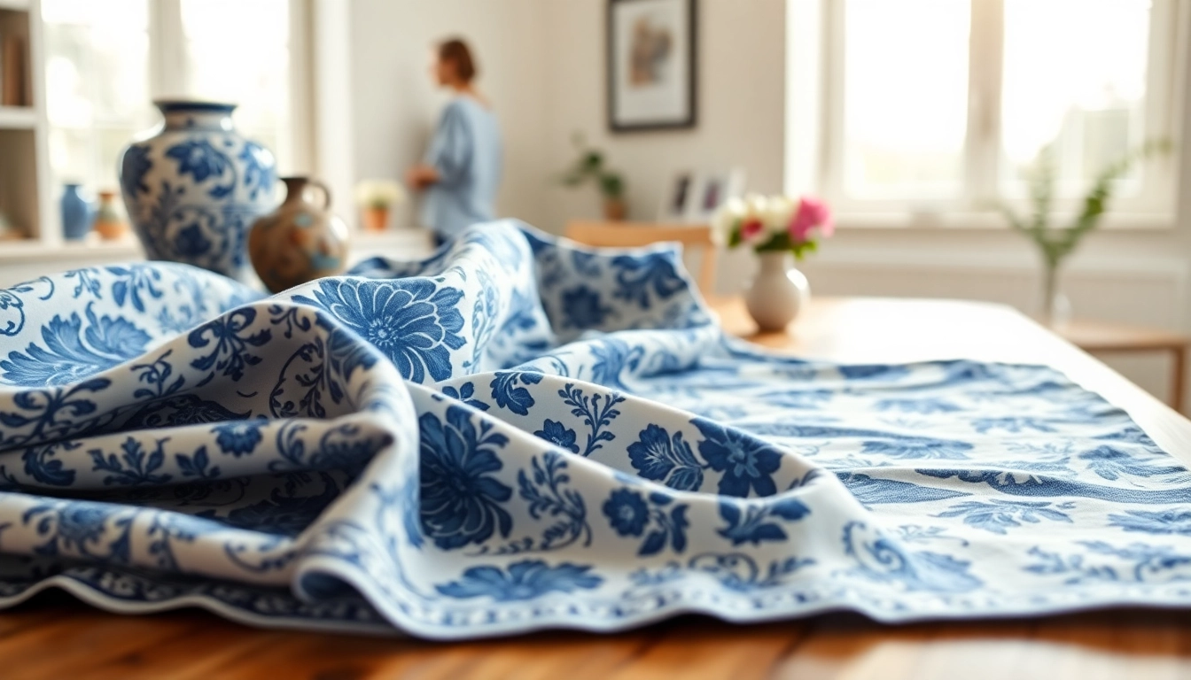 Bekijk de delftsblauwe stoffen collectie met prachtige patronen en texturen.