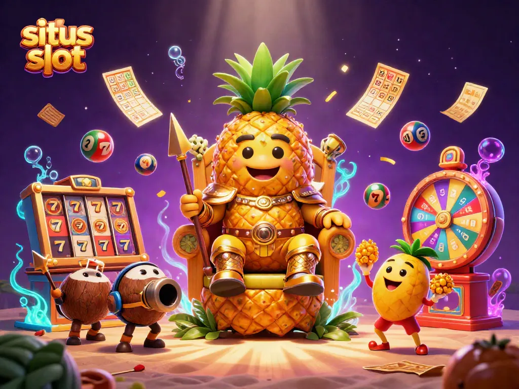 Experience the excitement of situs slot with our colorful, energetic casino scene!