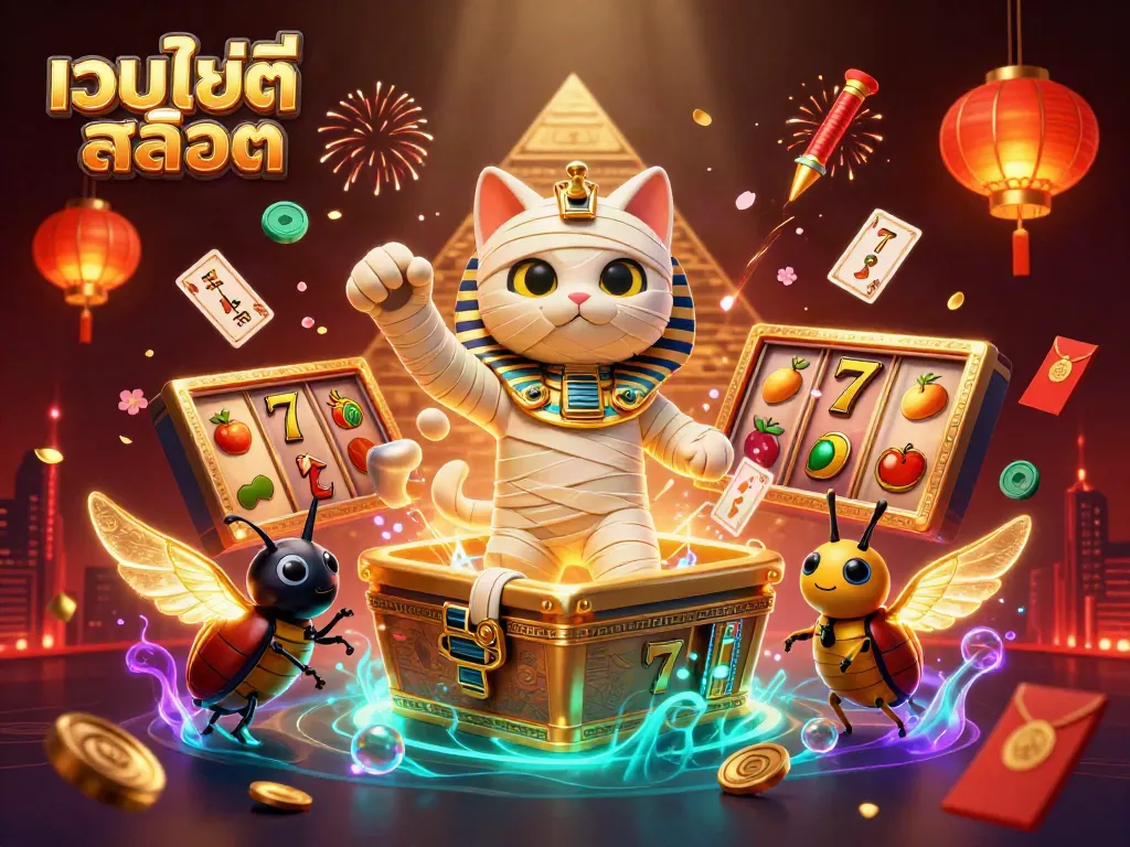 เนรมิตเว็บไซต์สล็อต ด้วยเสือมูมิยีในคาสิโนพีระมิดและสัญลักษณ์สล็อตสีสันสดใส