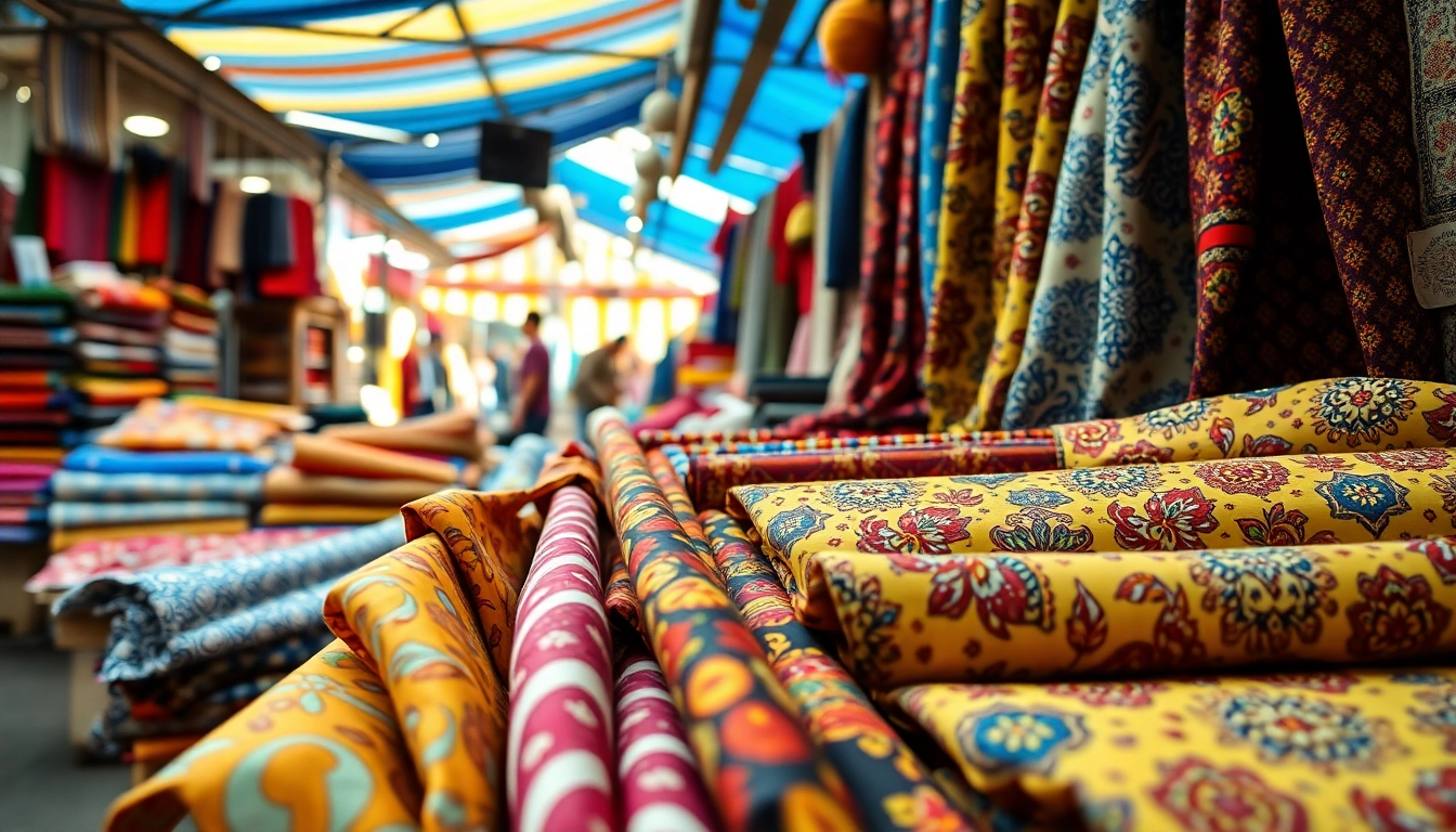 Koop goedkoop katoen stof online Nederland met kleurenrijke, geschenken stoffen in een levendige markt.