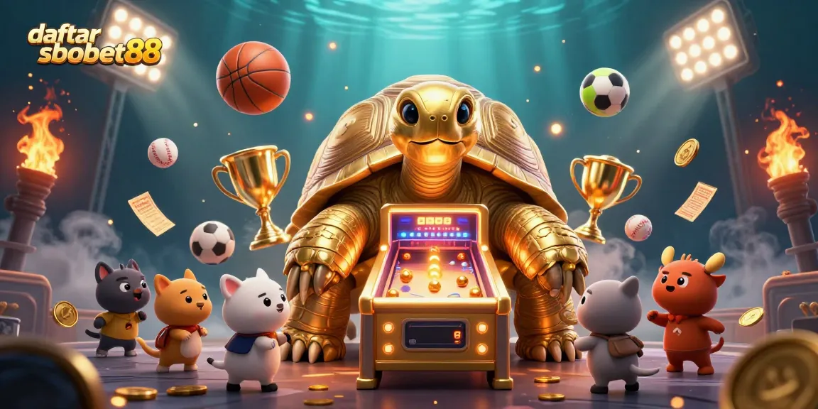 Engage with daftar sbobet88 through vibrant sports betting action in 3D cartoon style.