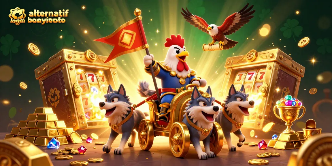 Join the adventure in gaming with alternatif login bayitoto as a rooster warlord leads a golden treasure hunt.