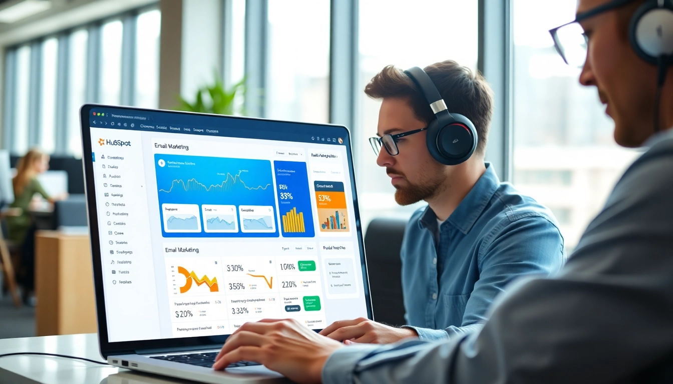 Optimize your hubspot marketing email strategy with engaging visuals of email metrics on screen.