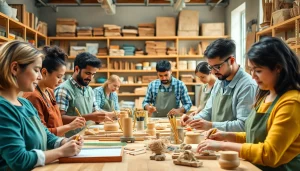 Engaged participants in craft training programs enhancing their skills in a creative workshop setting.