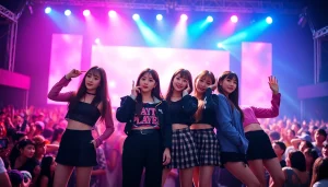 blackpink members performing energetically on stage, showcasing unique styles and captivating the audience.