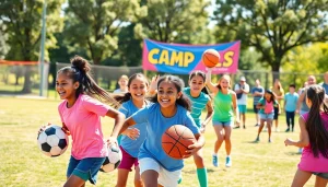 Active girls participating in Multi Sports Camps for Girls, showcasing teamwork and sportsmanship.
