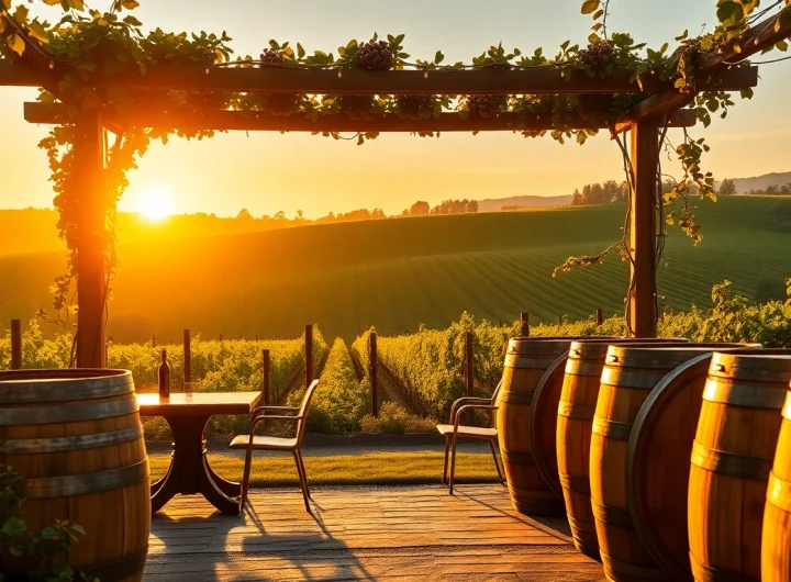 Experience the serene beauty of Winery Sacramento's vineyards and tasting area.