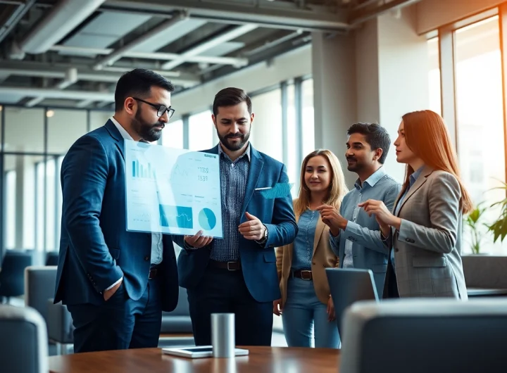 Engaging with competitive intelligence for sales strategies in a collaborative office environment.