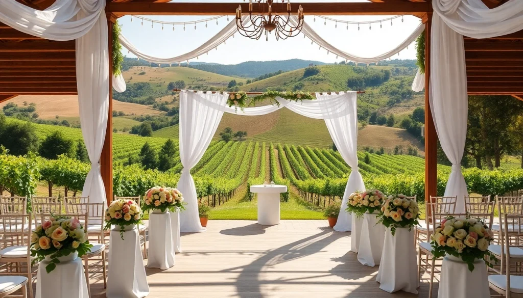 Capture the charm of Clarksburg Wedding Venues with beautifully decorated outdoor ceremony space.