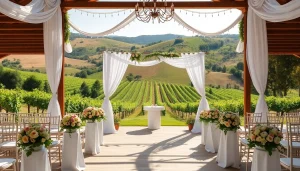 Capture the charm of Clarksburg Wedding Venues with beautifully decorated outdoor ceremony space.