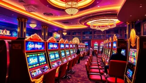 Experience thrilling gaming action with vibrant slot machines featuring slot depo 5rb.