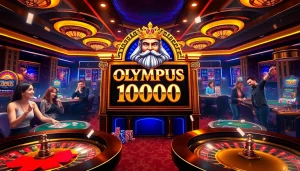 Rasakan sensasi slot Olympus 1000 di lingkungan kasino mewah dengan pencahayaan yang hidup.