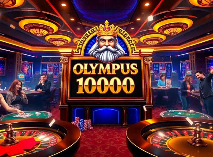 Rasakan sensasi slot Olympus 1000 di lingkungan kasino mewah dengan pencahayaan yang hidup.