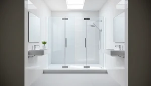 Elegante duschkabine 100x100 in einem modernen Badezimmer mit stilvollem Design