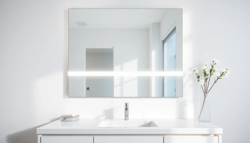 Reflecting a stylish bathroom with a mirror light mirror to enhance elegance and ambiance.