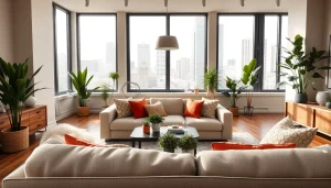 Showcase of seamless living in a modern urban apartment with cozy decor and natural light.