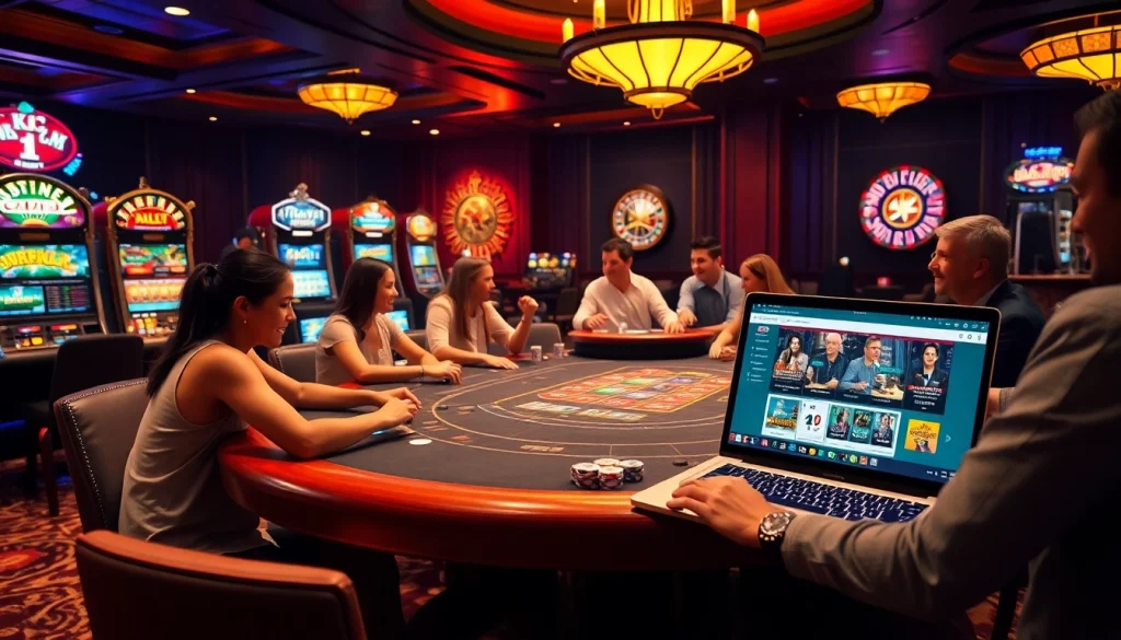 Experience KJC's thrilling casino excitement at a luxurious gaming table with eager players.