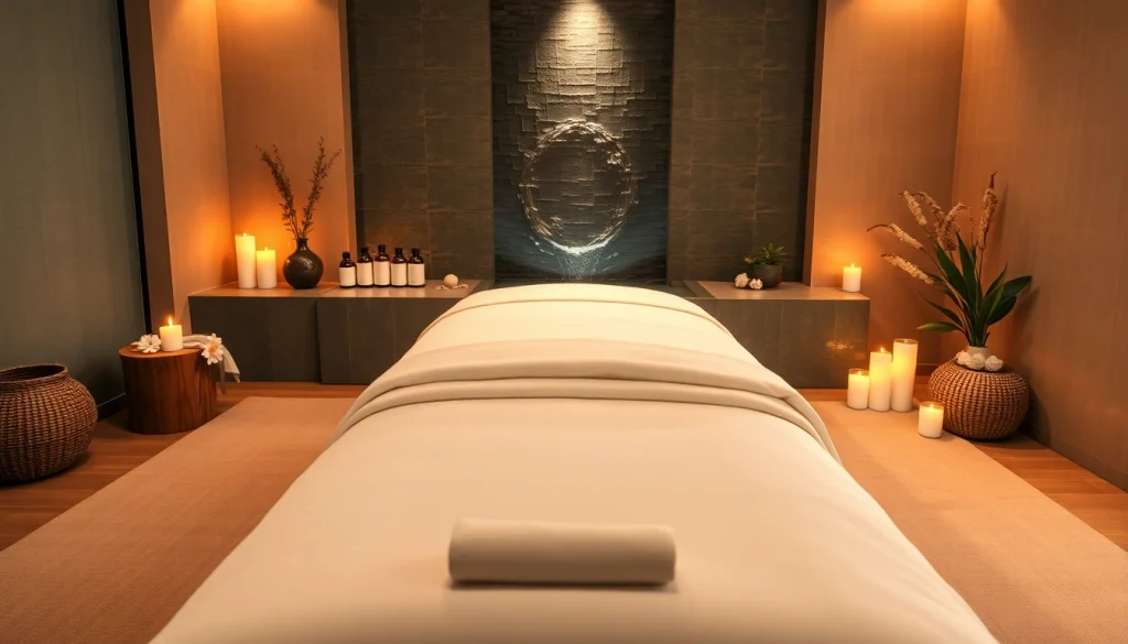 편안한 분위기와 에센셜 오일이 있는 스웨디시 마사지 치료실