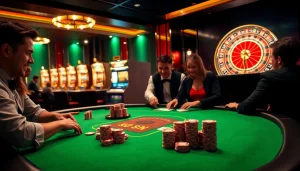Experience the thrill of MM88 com with an exciting poker game in an upscale casino environment.